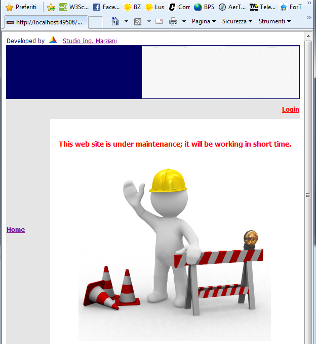 Pagina sito in manutenzione